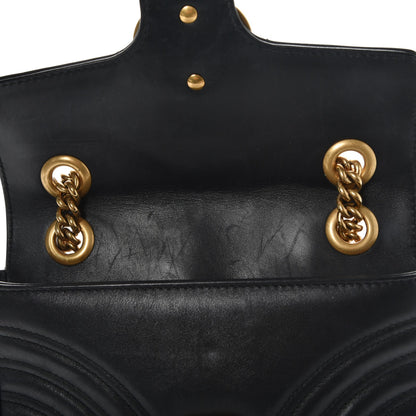 Gucci Calfskin Matelasse Mini GG Marmont Shoulder Bag Black 9 of 9