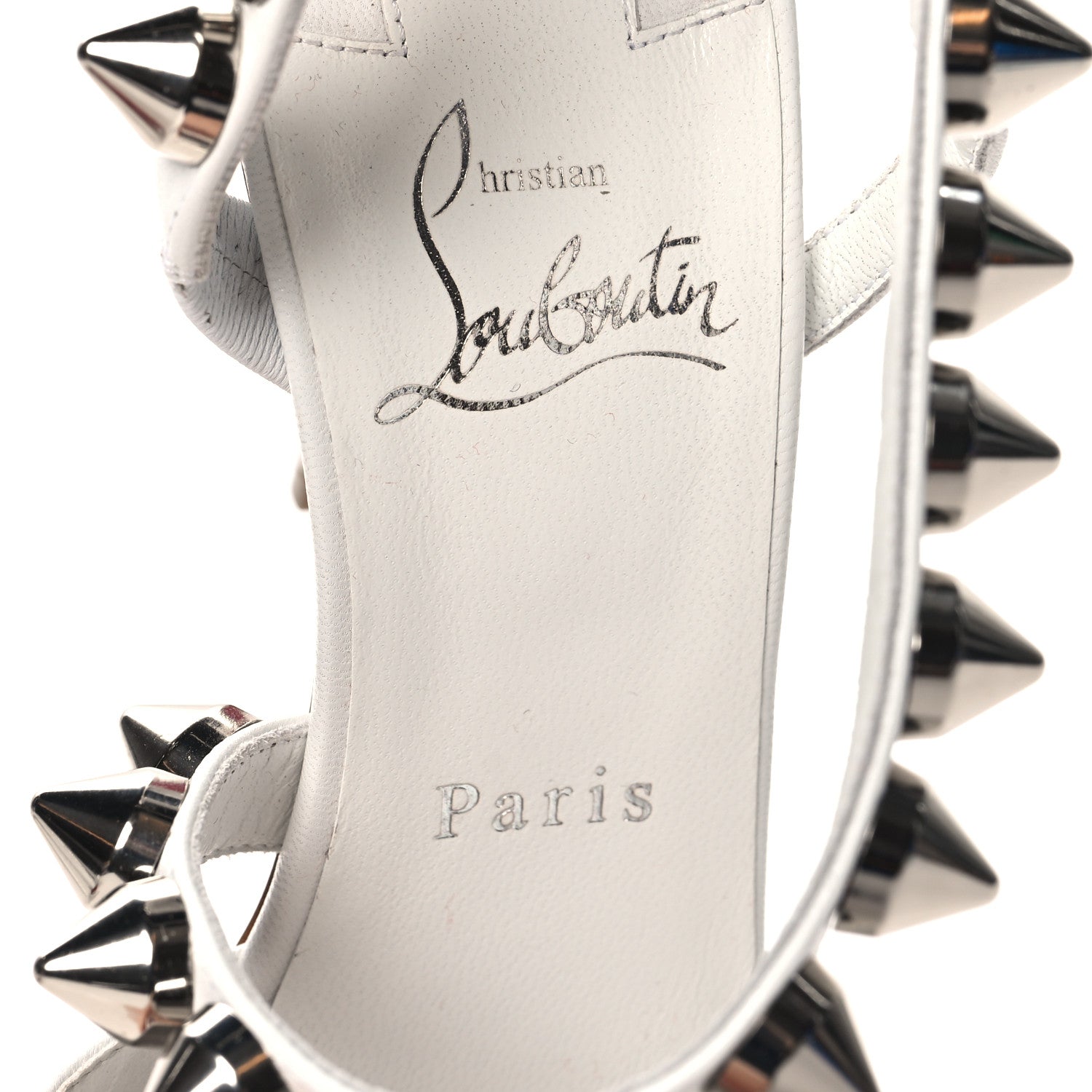 Christian Louboutin Calfskin Spikita Slingback 100 Stiletto Pumps 37 White 8 of 10