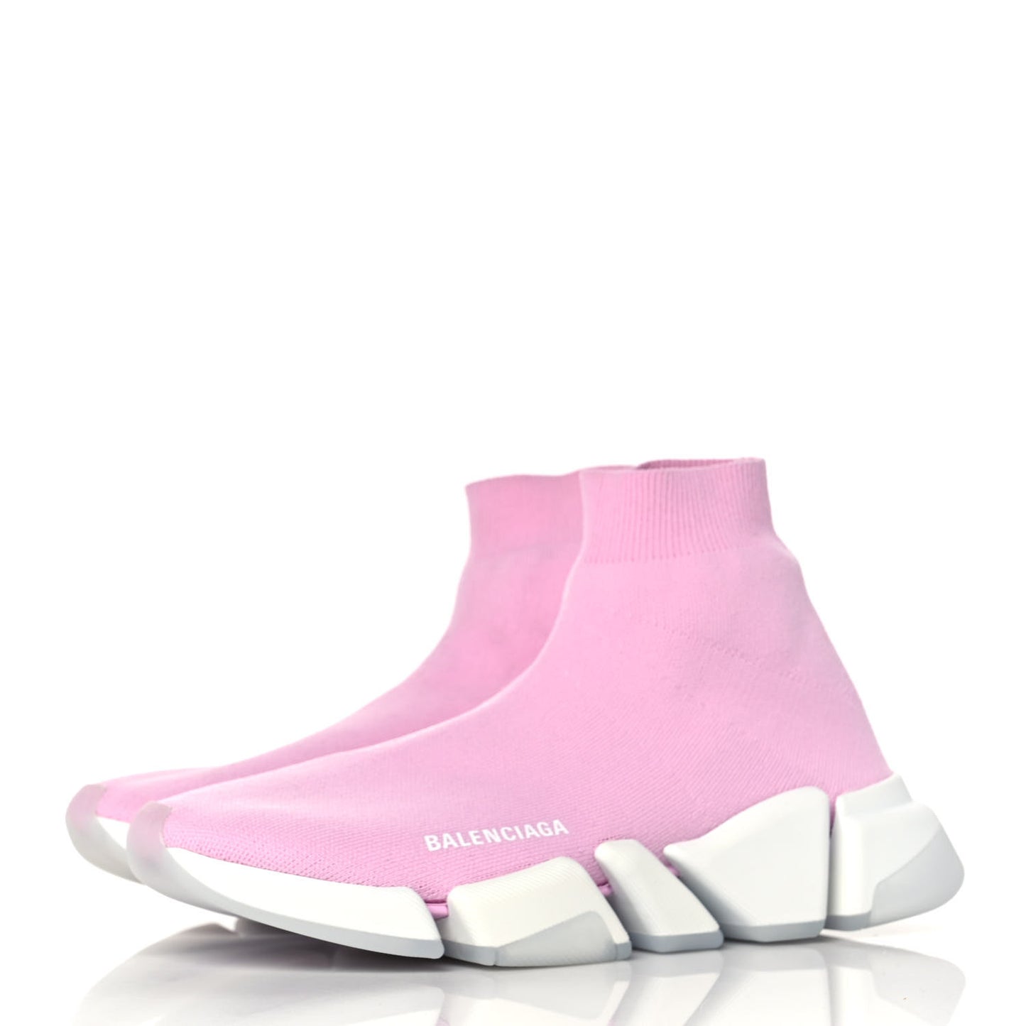 Technical 3D Recycled Knit Bi-Color Womens Speed 2.0 Transparent Sole Sneakers 40 Pink