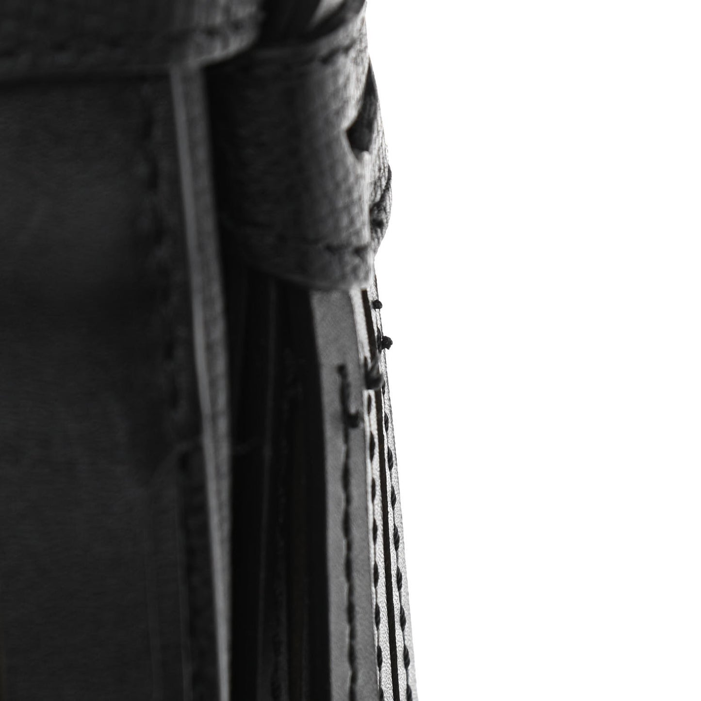 Calfskin Broguing Small Banner Tote Black