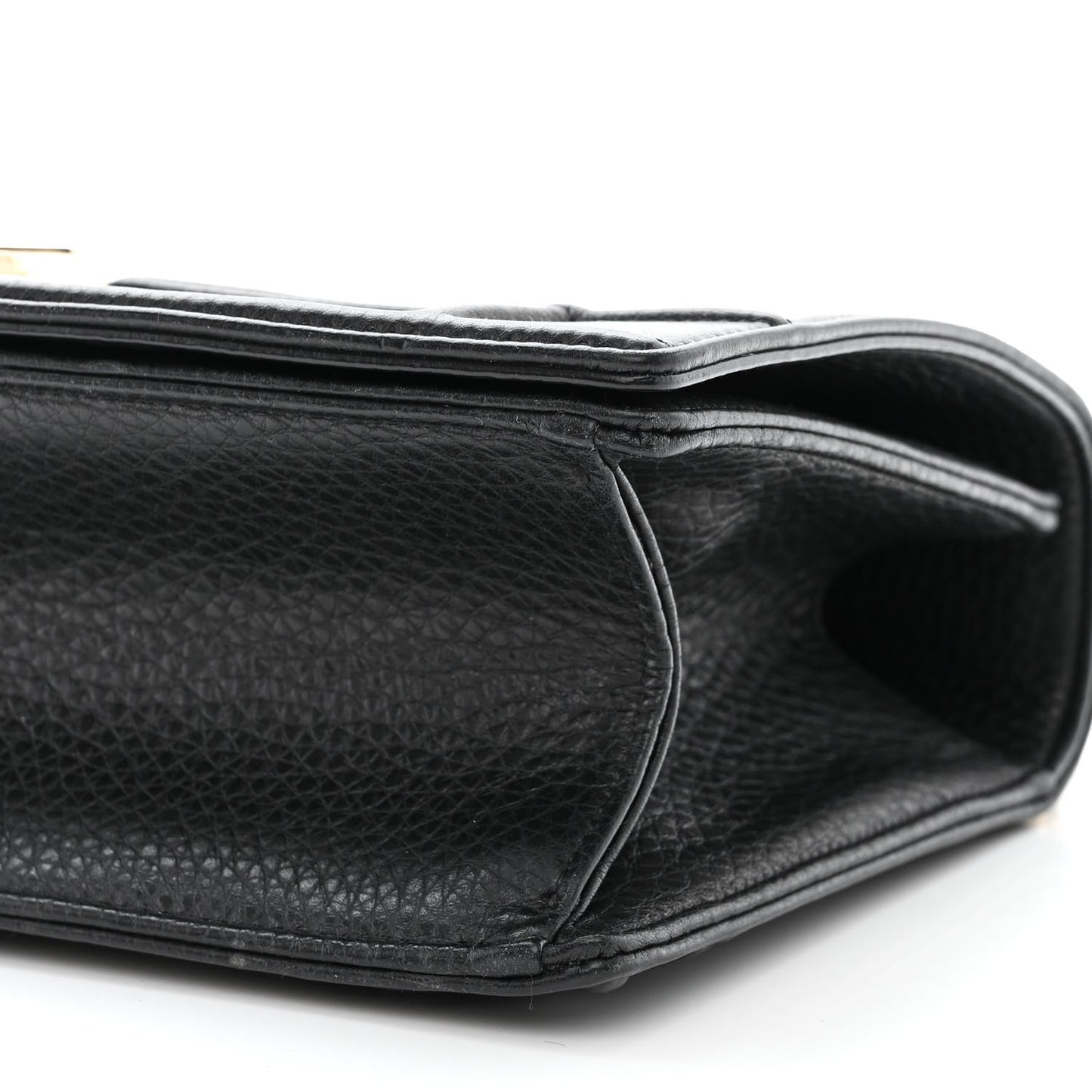 Grained Calfskin Medium Diorama Flap Bag Black