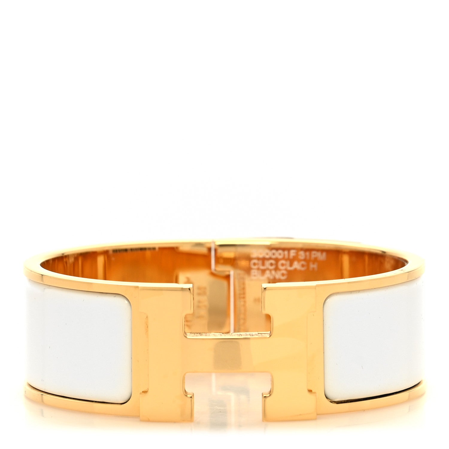 Hermes Enamel Wide Clic Clac H Bracelet PM White 1 of 6