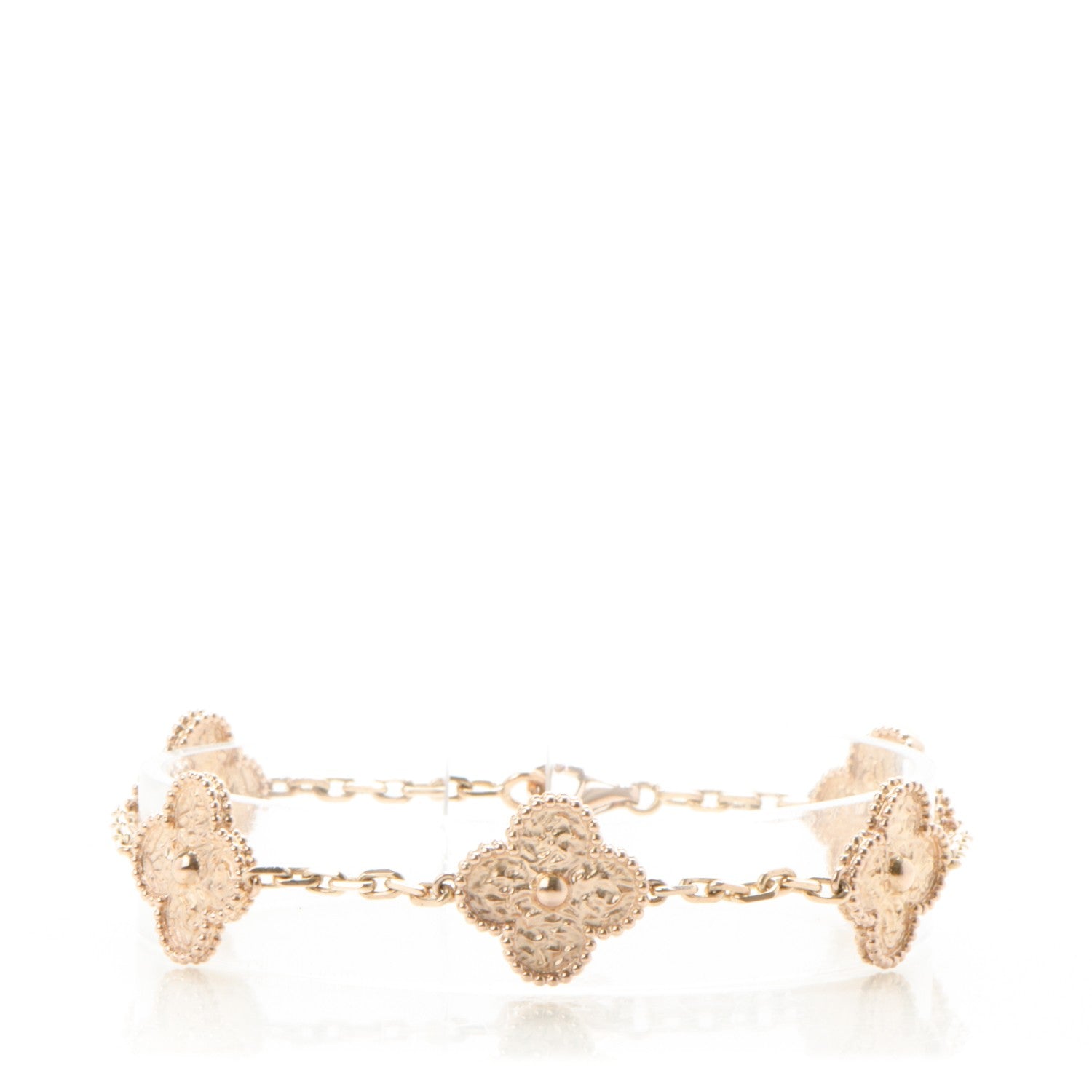 Van Cleef & Arpels 18K Rose Gold 5 Motifs Vintage Alhambra Bracelet 1 of 6