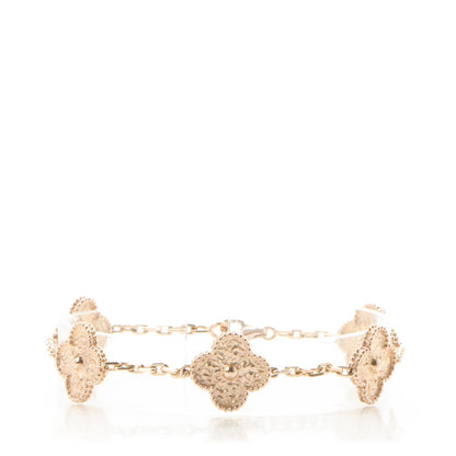 Van Cleef & Arpels 18K Rose Gold 5 Motifs Vintage Alhambra Bracelet 1 of 6