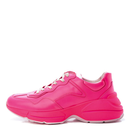 Gucci Calfskin Mens Rhyton Sneakers 9 Fuxia Fluo 1 of 8