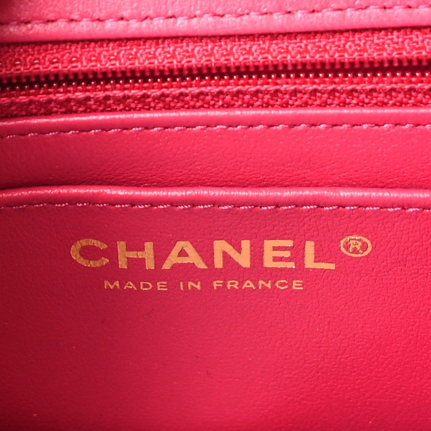 Shaded Patent Calfskin Quilted Mini Rectangular Flap Pink Dark Pink