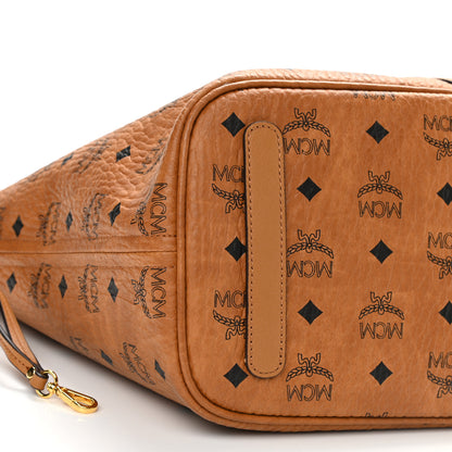 MCM Visetos Medium Liz Reversible Shopper Tote Cognac 12 of 17