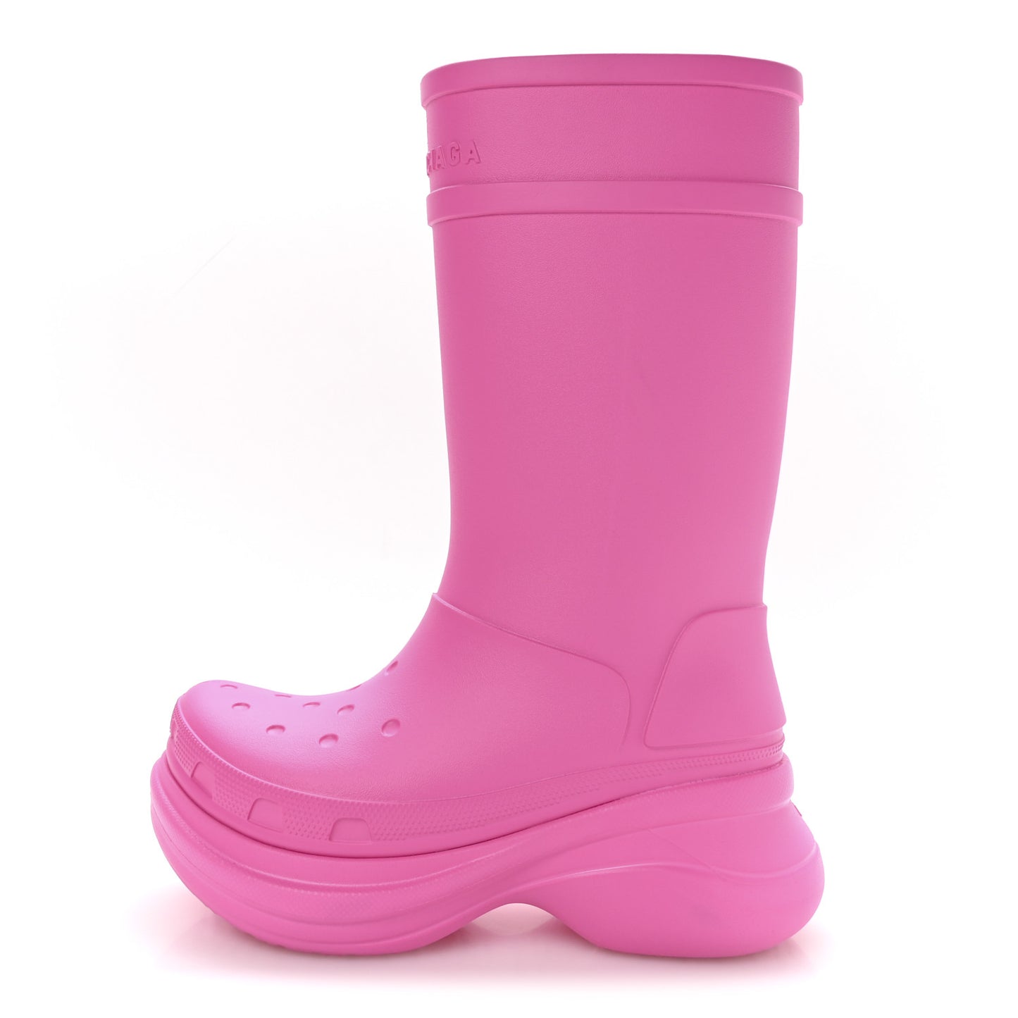X CROCS Rubber Womens Rain Boots 40 Electric Pink
