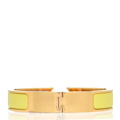 Hermes Enamel Narrow Clic Clac H Bracelet PM Jaune Citron 2 of 3