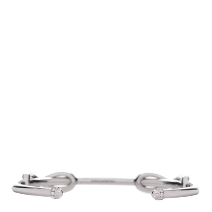 Tiffany 18K White Gold Diamond Double Infinity Cuff Bracelet 3 of 5