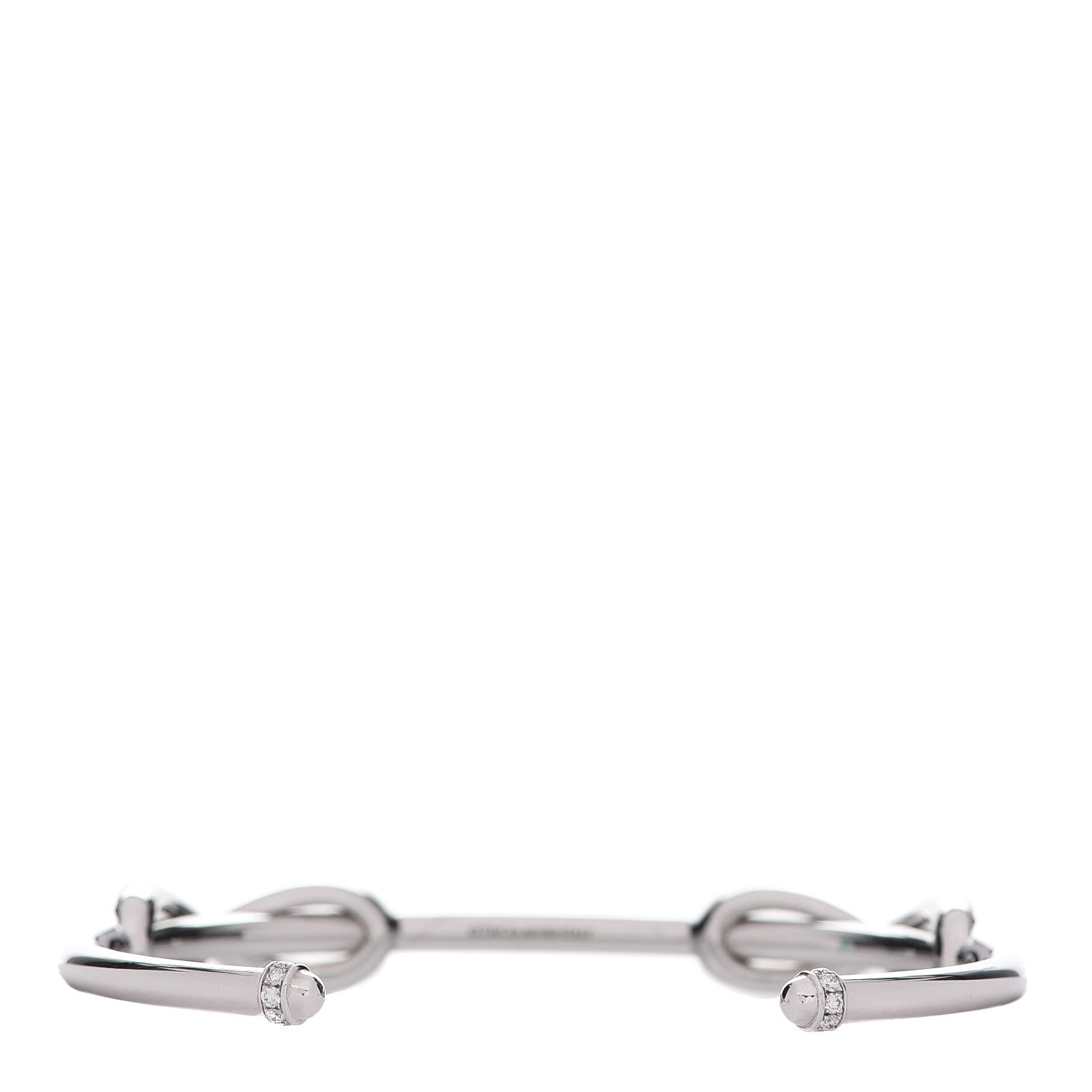 Tiffany 18K White Gold Diamond Double Infinity Cuff Bracelet 3 of 5