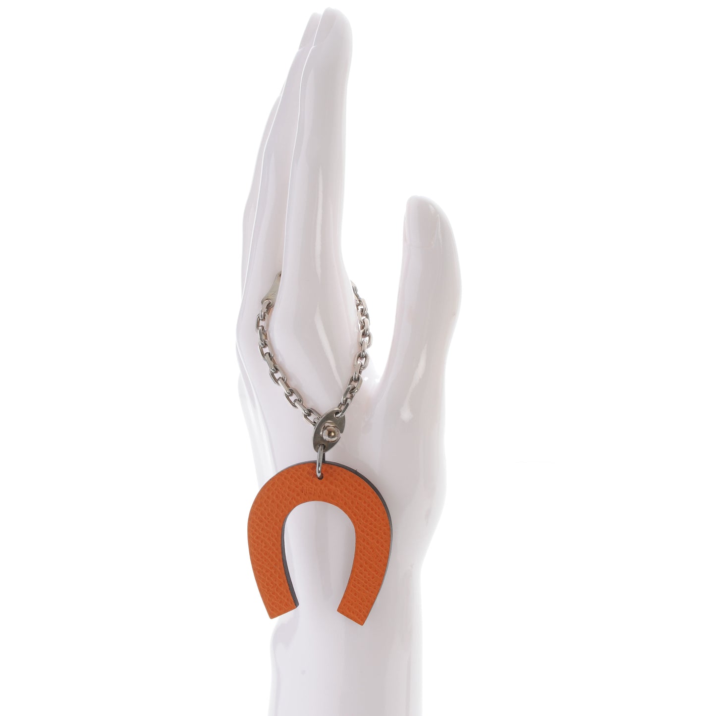 Epsom Lucky Horseshoe Key Ring Graphite and Orange