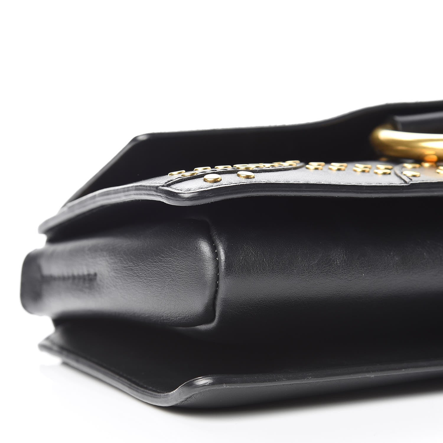 Chloe Suede Calfskin Studded Small Faye Shoulder Bag Black 6 of 10