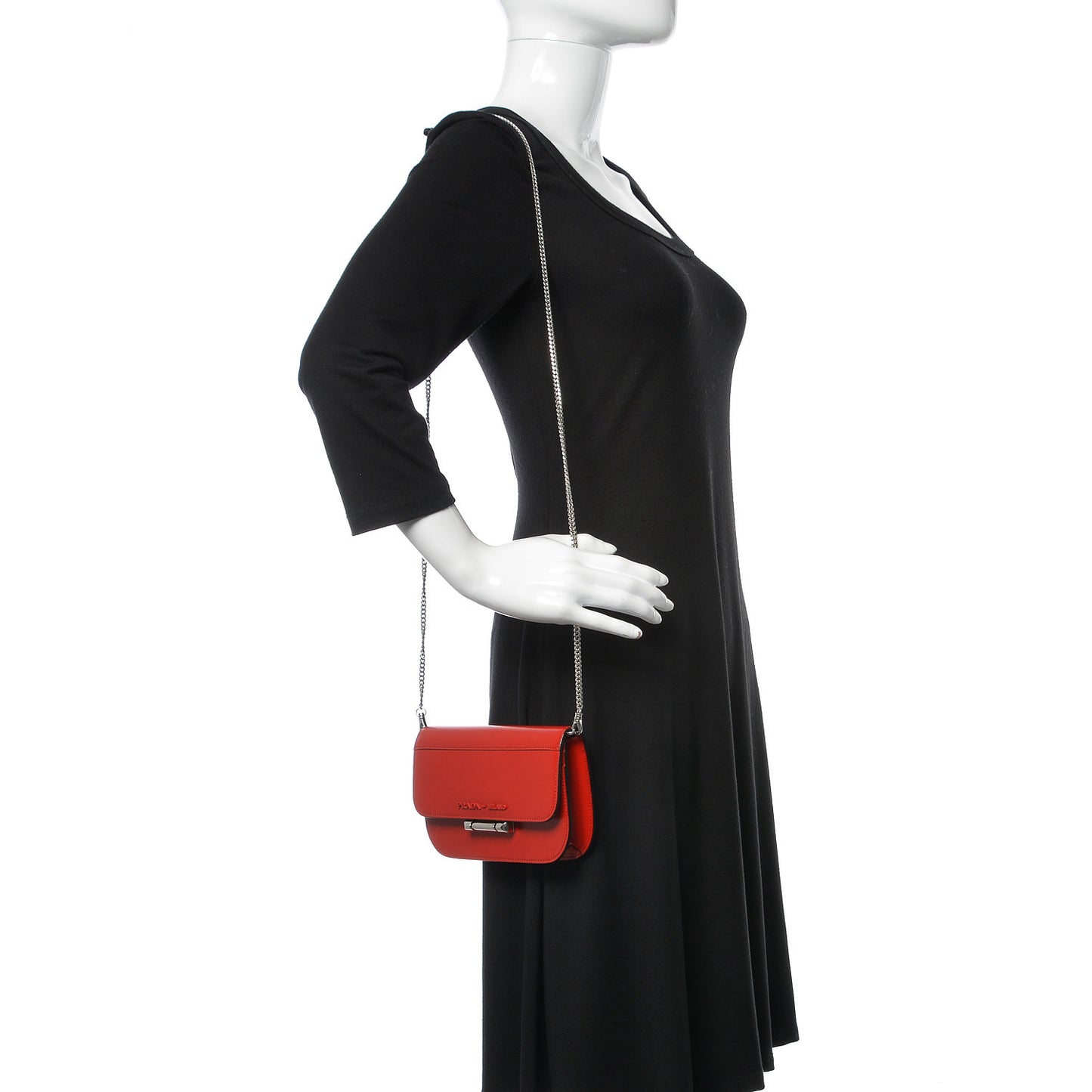 Spazzolato Sybille Monochrome Crossbody Bag Rosso