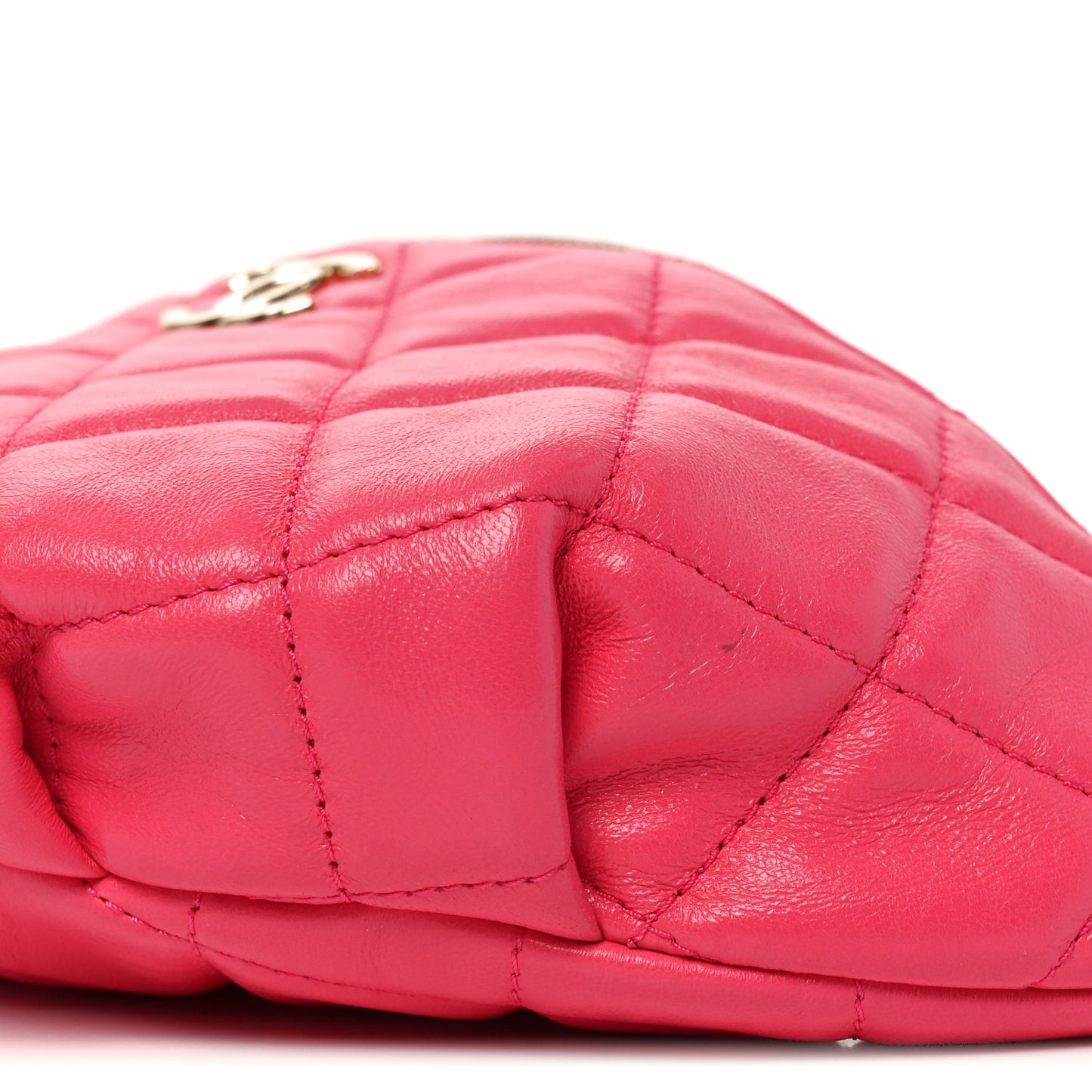 Lambskin Quilted Waist Bag Fanny Pack Pink