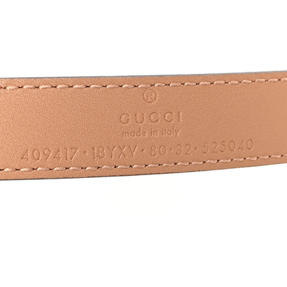Gucci Azalea Calfskin Enamel Monochrome Double G 20mm Belt 80 32 Camelia 5 of 5
