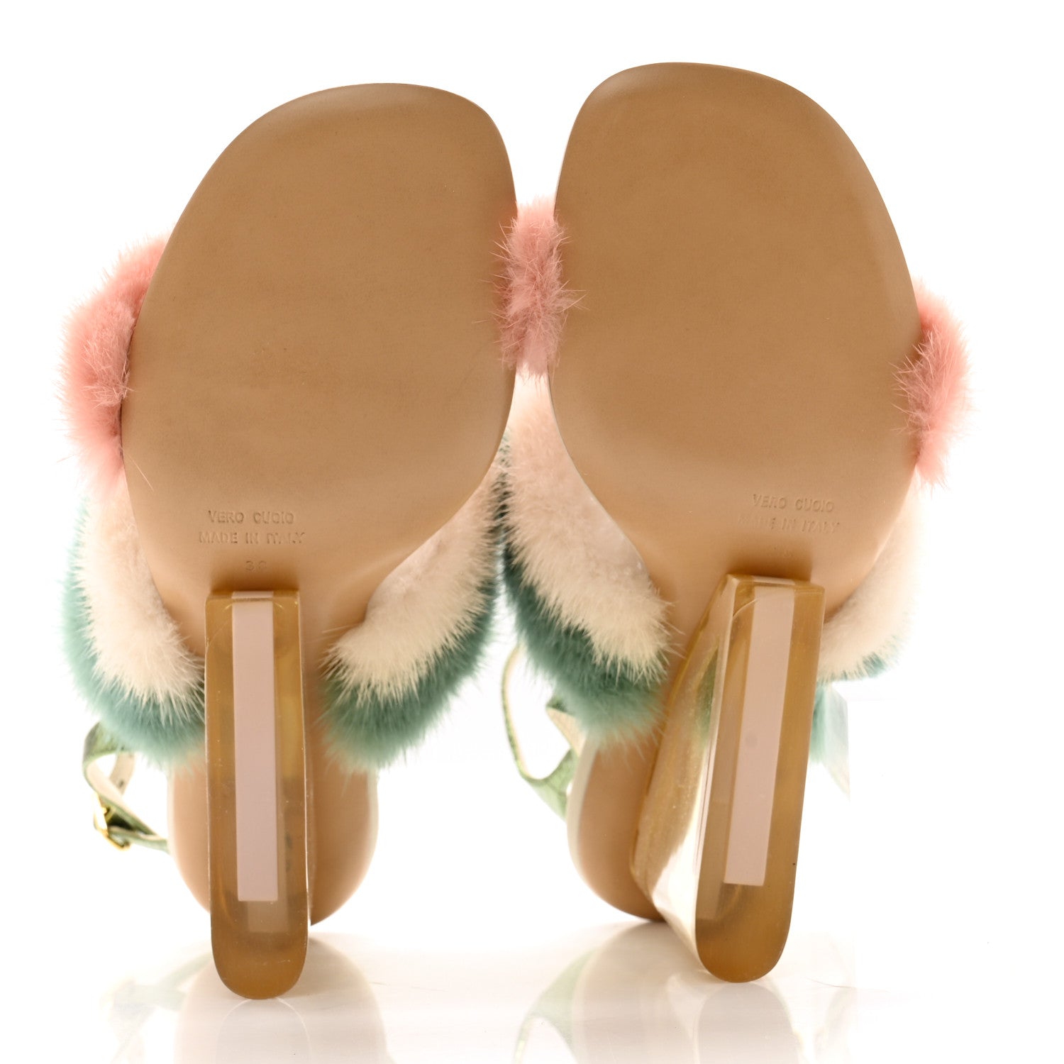 Fendi Mink Ayers Lucite Fendi First 95mm Sandals 38 Bellini Hermi Urano Pirite 5 of 8