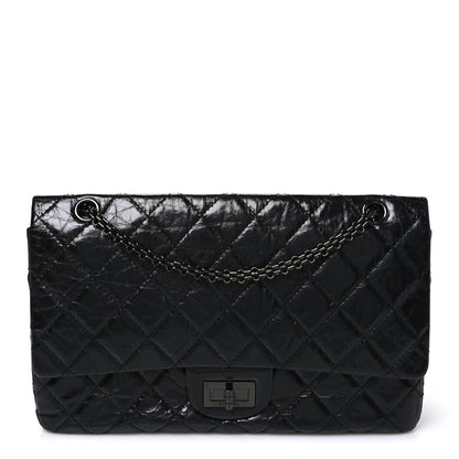 Chanel Glazed Aged Calfskin Quilted 2.55 Reissue 227 Flap So Black 1 of 10