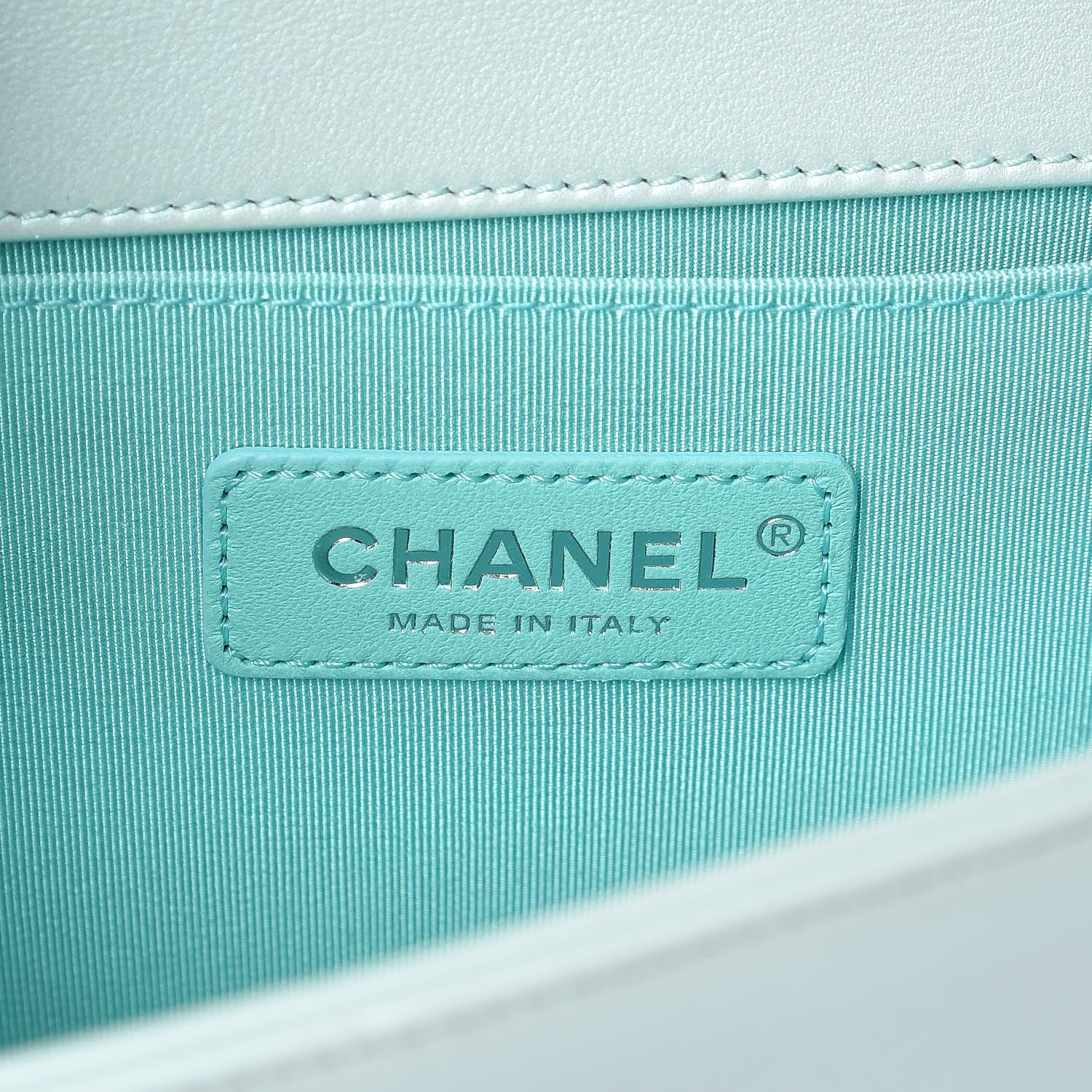 Chanel Iridescent Lambskin Chevron Quilted Medium Boy Flap Blue 6 of 13
