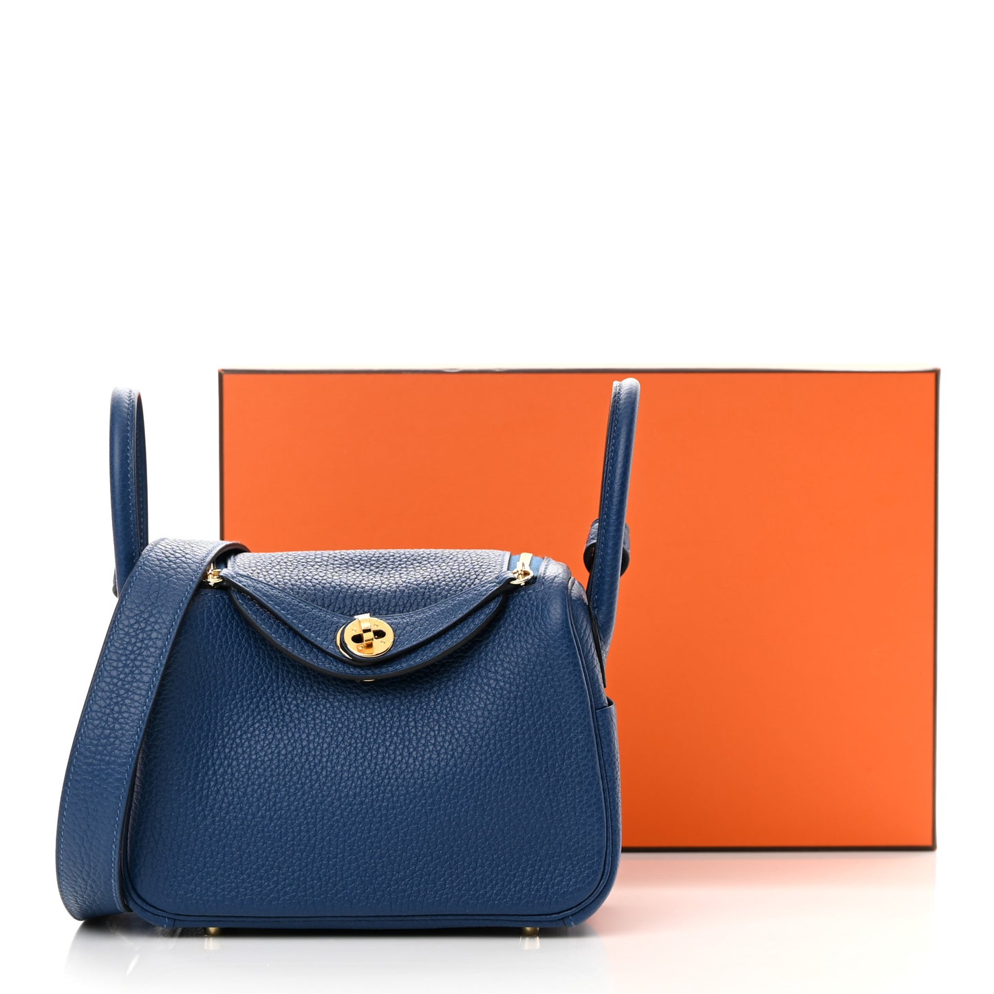 Taurillon Clemence Mini Lindy 20 Deep Bleu