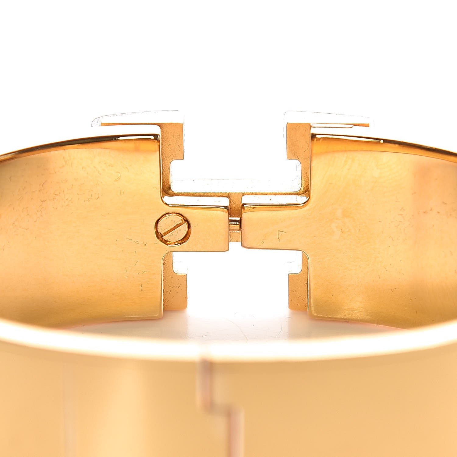 Hermes Enamel Wide Clic Clac H Bracelet GM Orange 4 of 6