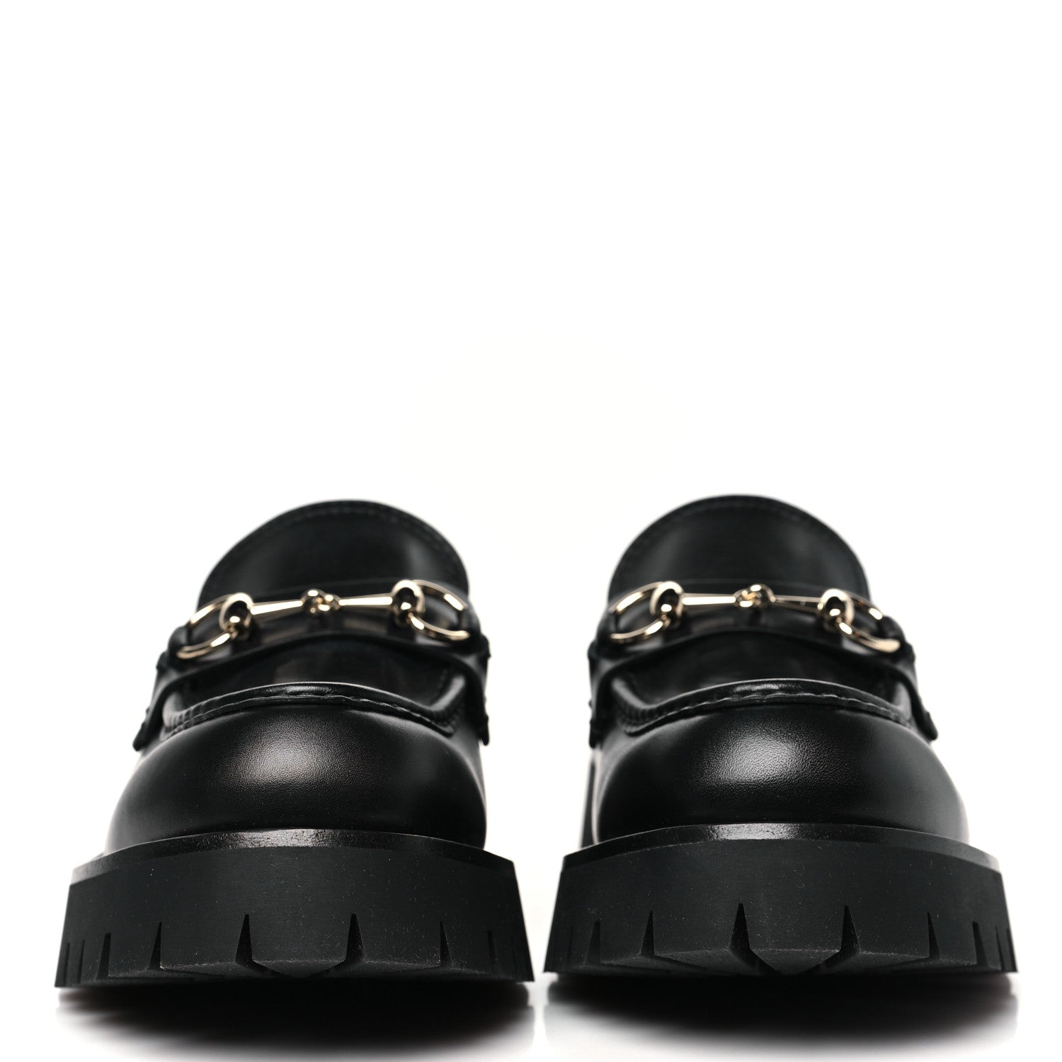 Gucci Betis Glamour Calfskin Womens Horsebit Loafers 38 Black 3 of 10