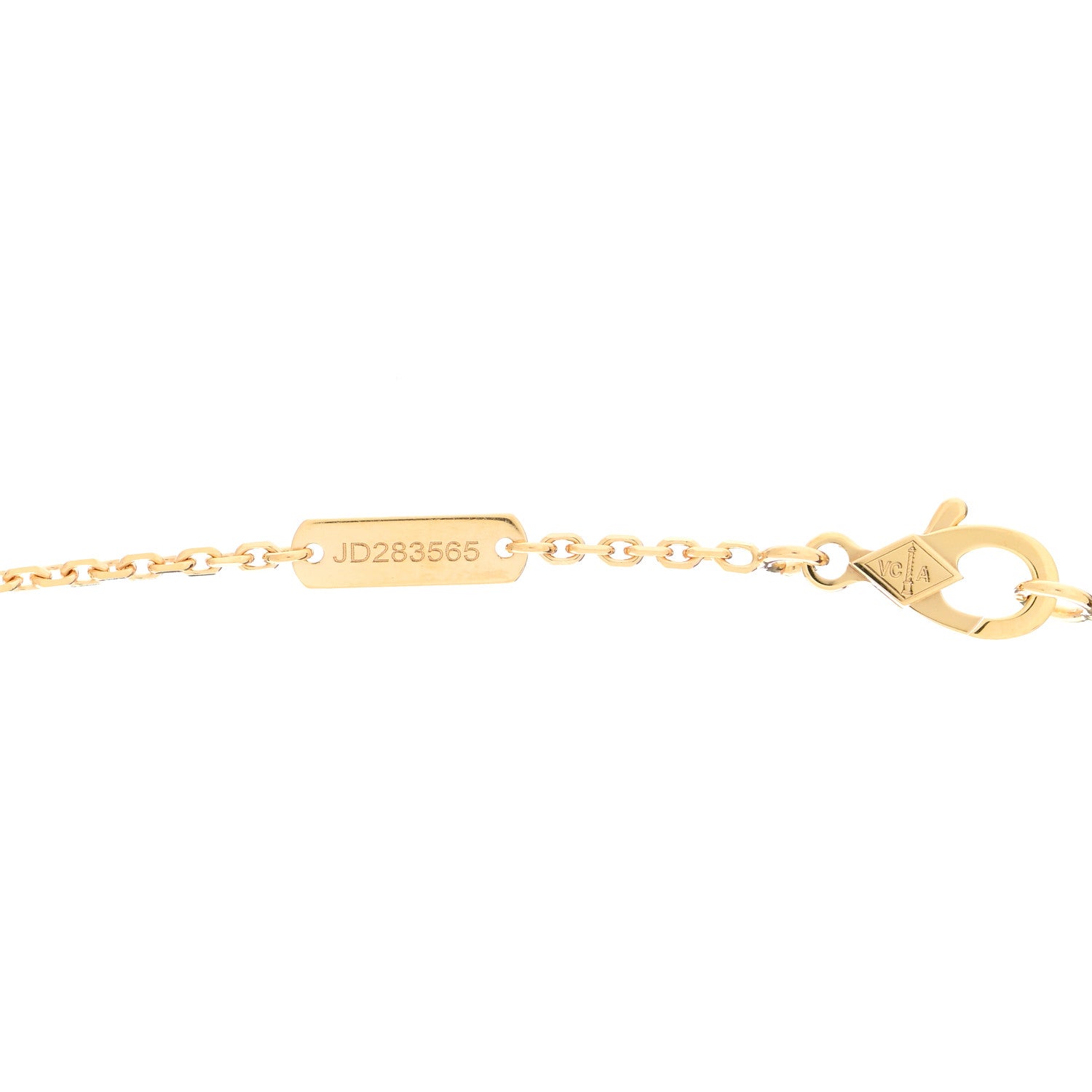 Van Cleef & Arpels 18K Yellow Gold Mother of Pearl Vintage Alhambra Pendant Necklace 6 of 7