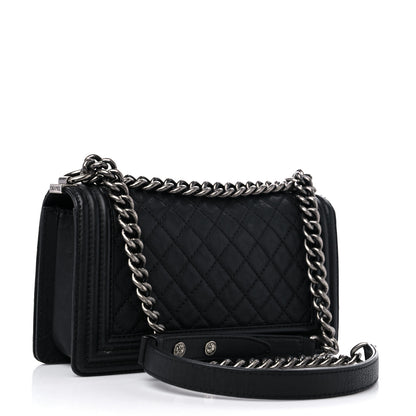 Chanel Calfskin Quilted Metal Embellished Paris Dallas Medium Boy Flap Black 3 of 15