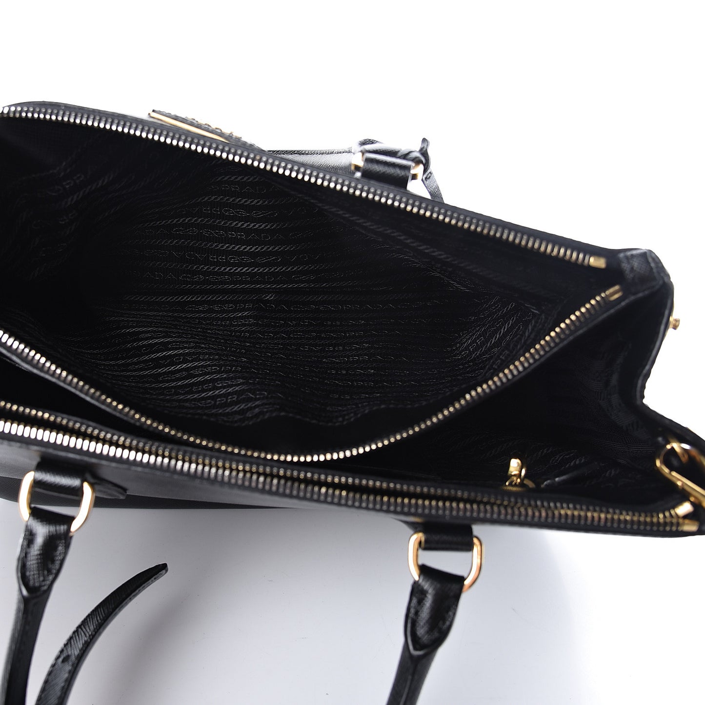 Saffiano Medium Galleria Double Zip Tote Black