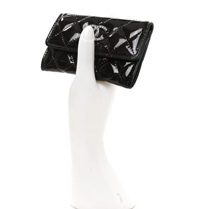 Chanel Patent Brilliant Flap Card Holder Violet 2 of 9