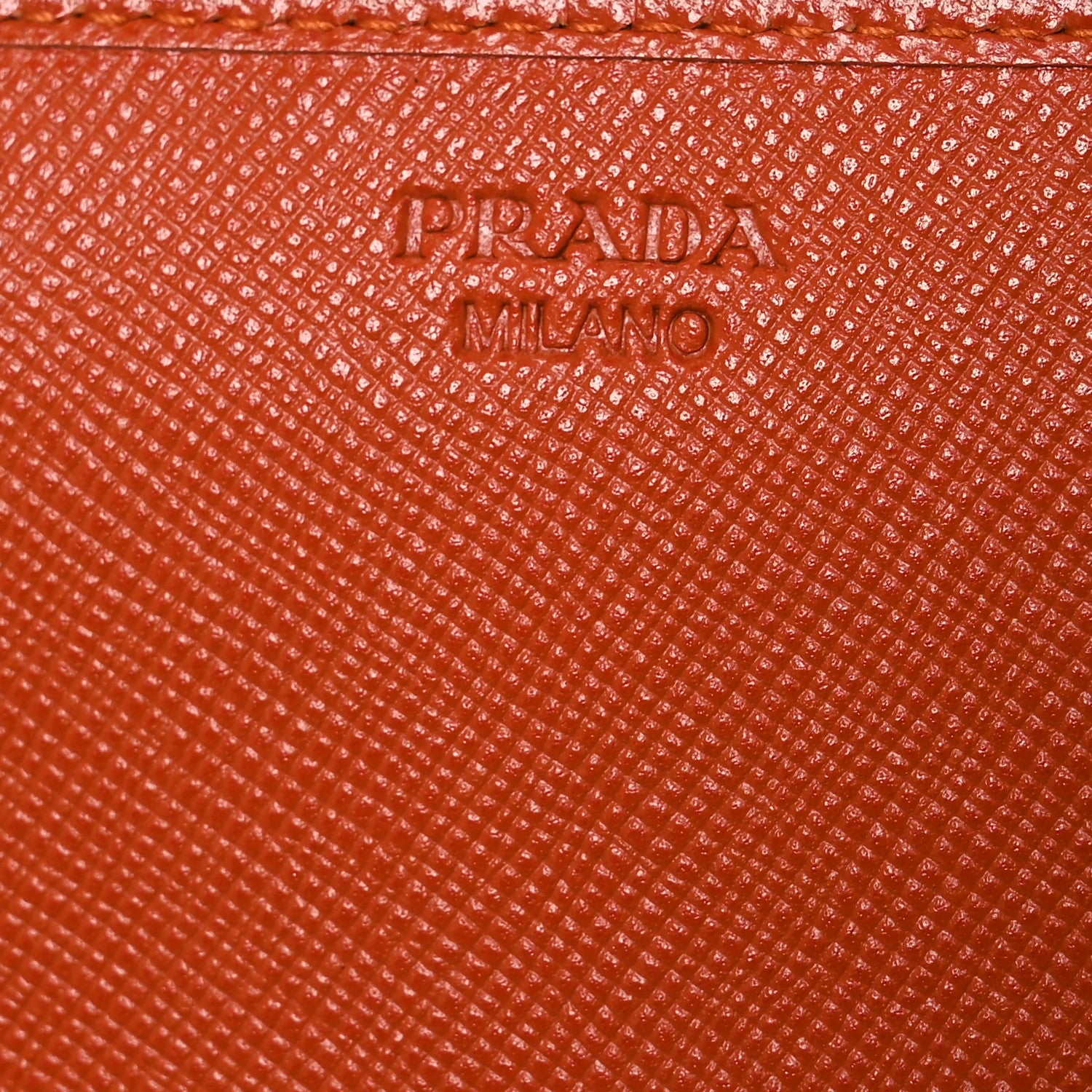 Prada Tessuto Impuntu Triangle Continental Flap Wallet Orange 9 of 19