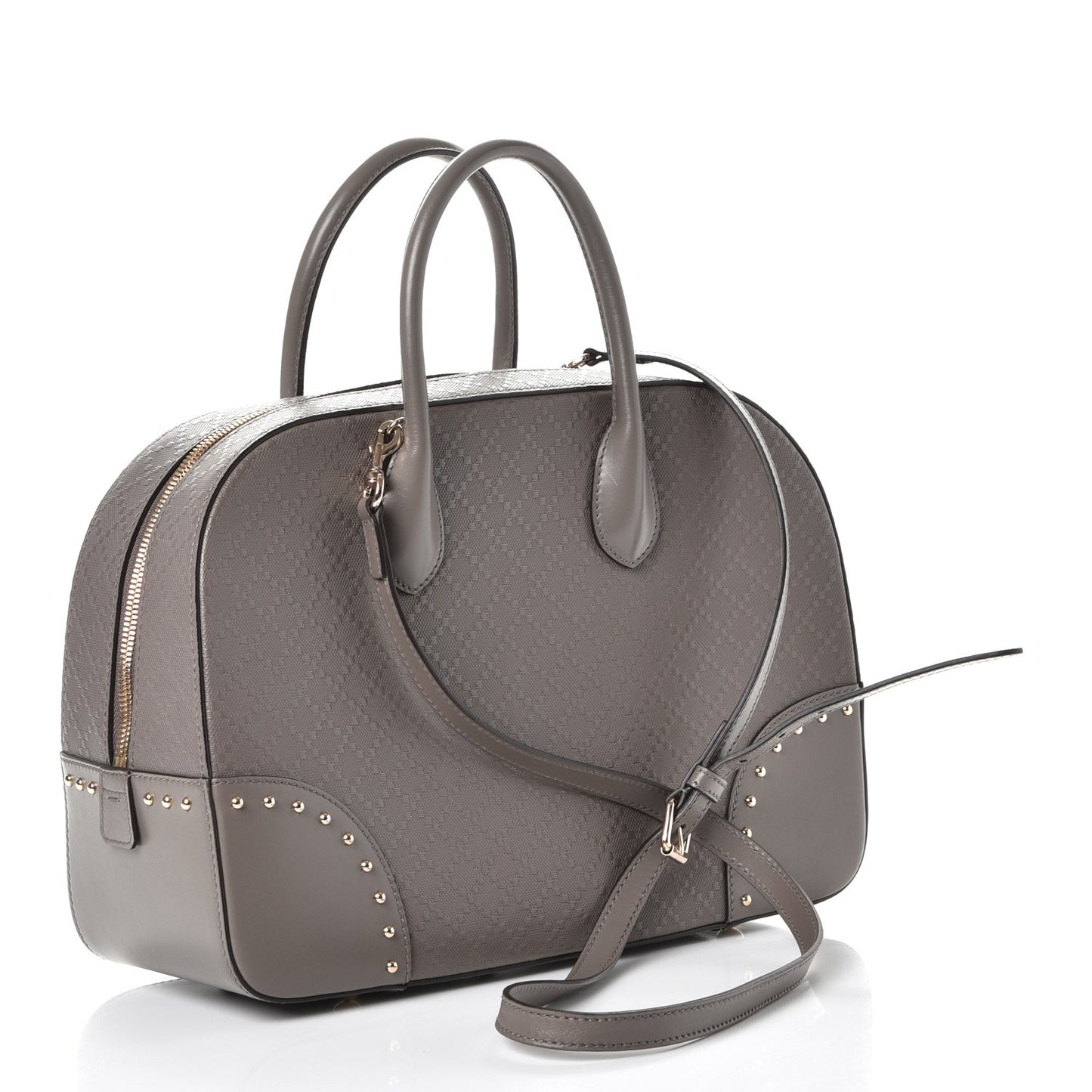 Calfskin Diamante Top Handle Bag Loess