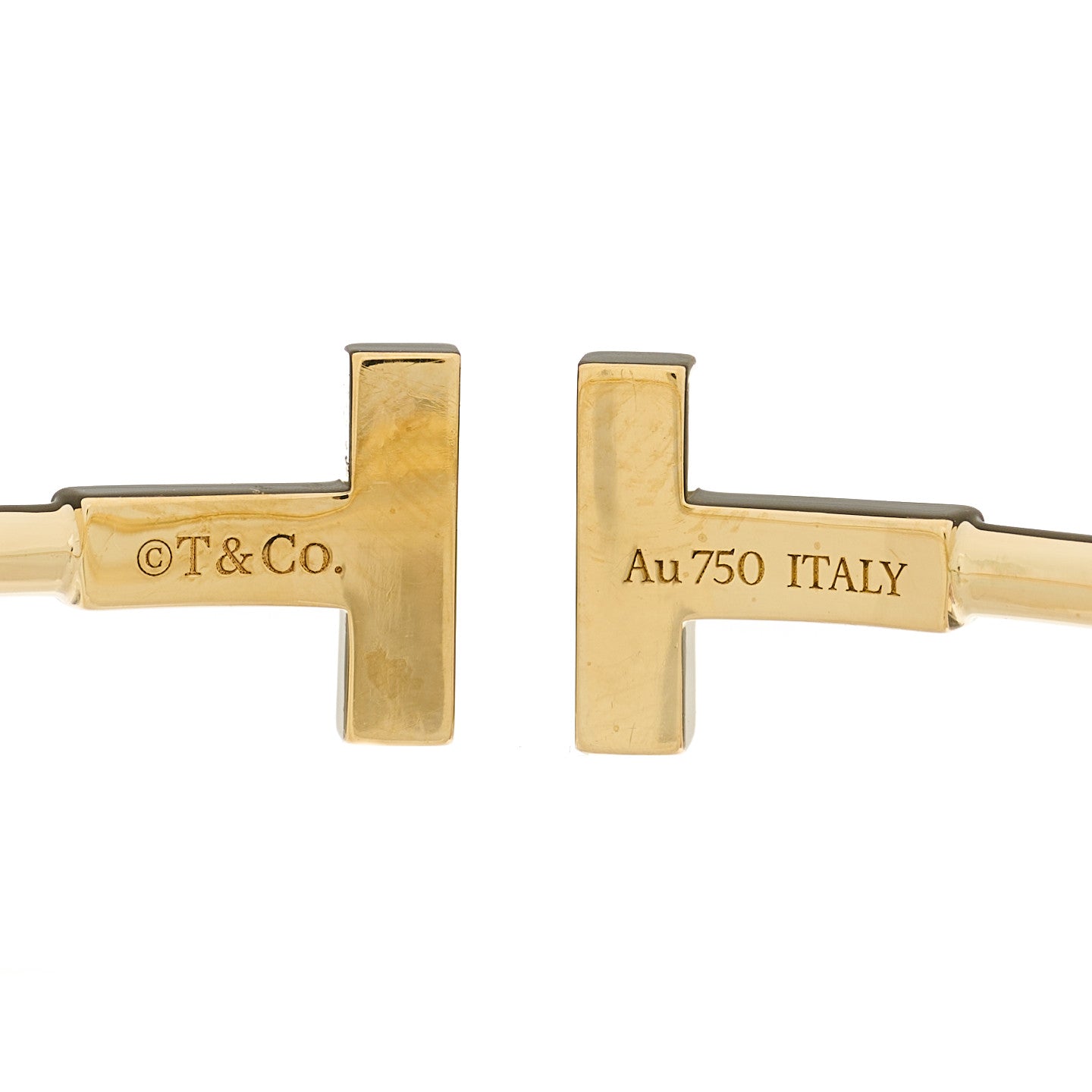 Tiffany 18K Yellow Gold Turquoise T Wire Bracelet 3 of 4