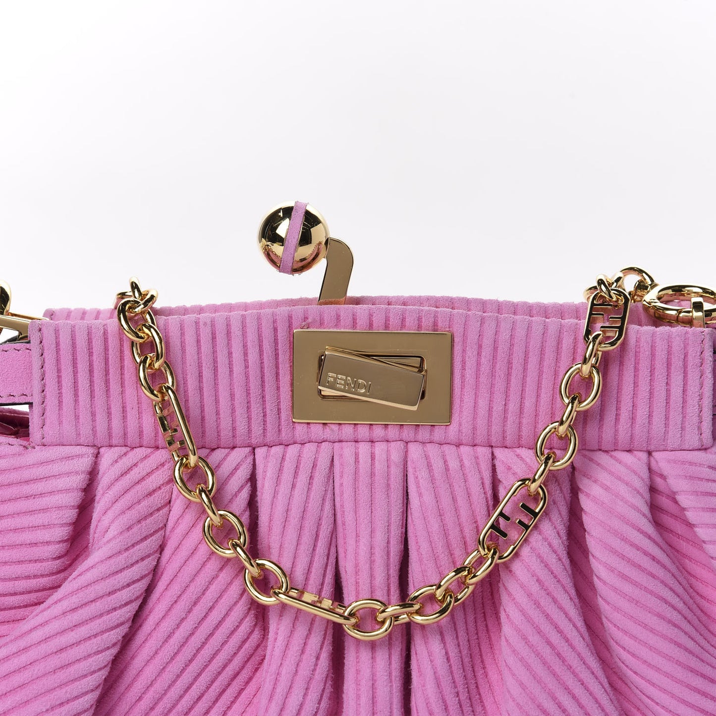 Camoscio Line Embossed Small Peekaboo Click Bag Lollypop