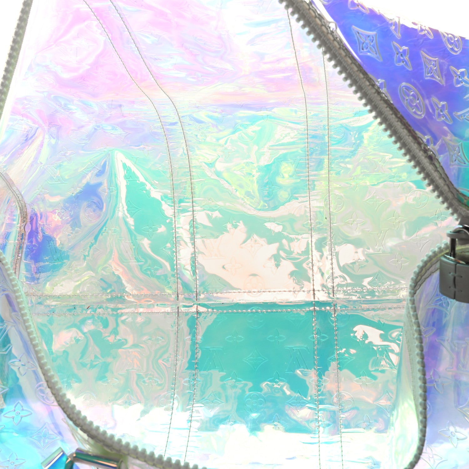 Louis Vuitton PVC Monogram Keepall Bandouliere 50 Iridescent Prism 4 of 9