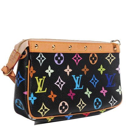 Louis Vuitton Monogram Multicolor Pochette Accessories Black 3 of 7