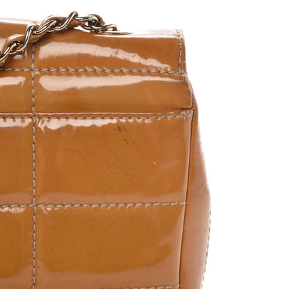 Chanel Patent Quilted Medium Chocolate Bar Flap Tan 8 of 20