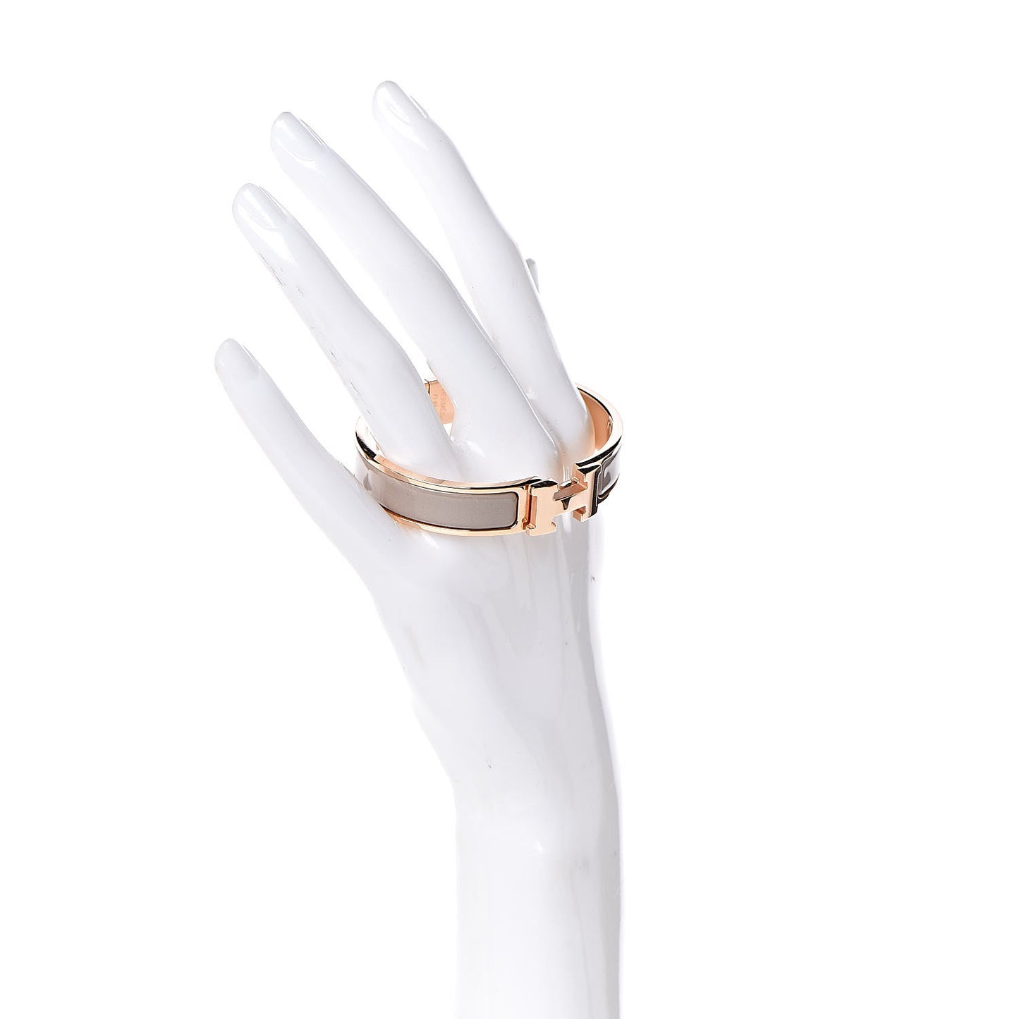 Enamel Clic Clac H Narrow Bracelet PM Marron Glace