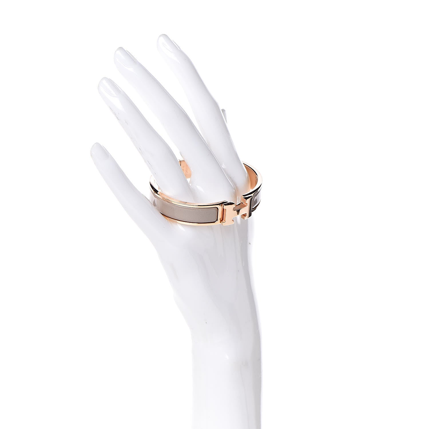 Hermes Enamel Clic Clac H Narrow Bracelet PM Marron Glace 2 of 5