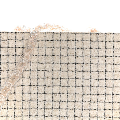 Chanel Tweed Resin Small Zipped Shopping Bag White Black 8 of 14