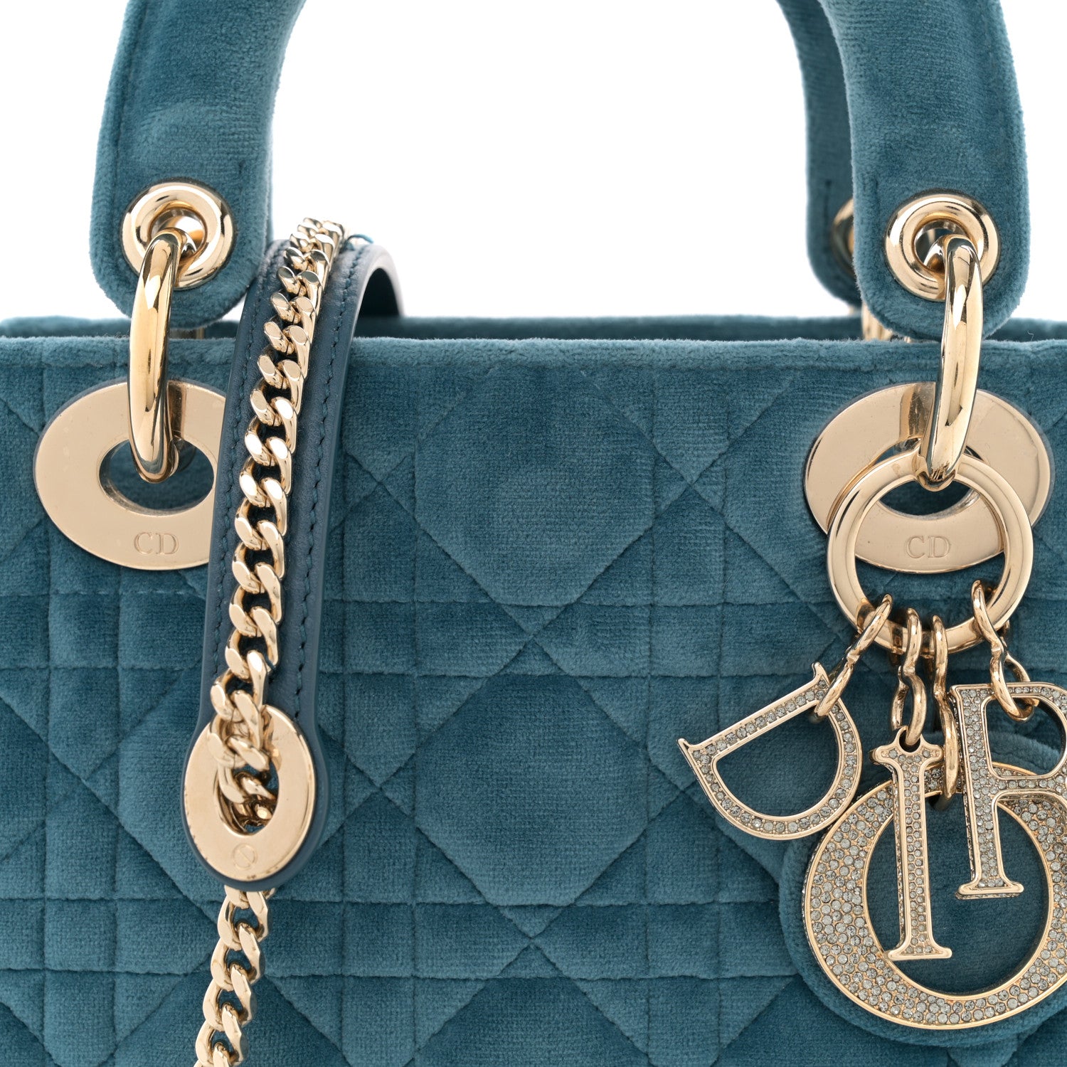 Christian Dior Velvet Mini Lady Dior Blue 8 of 10