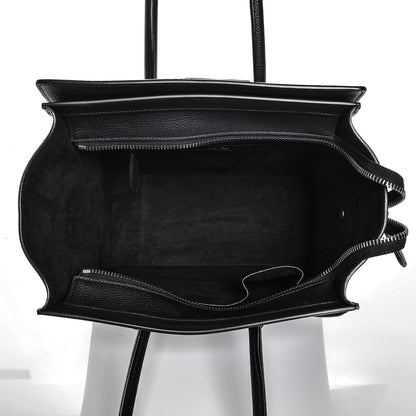 Celine Drummed Calfskin Micro Luggage Black 5 of 6