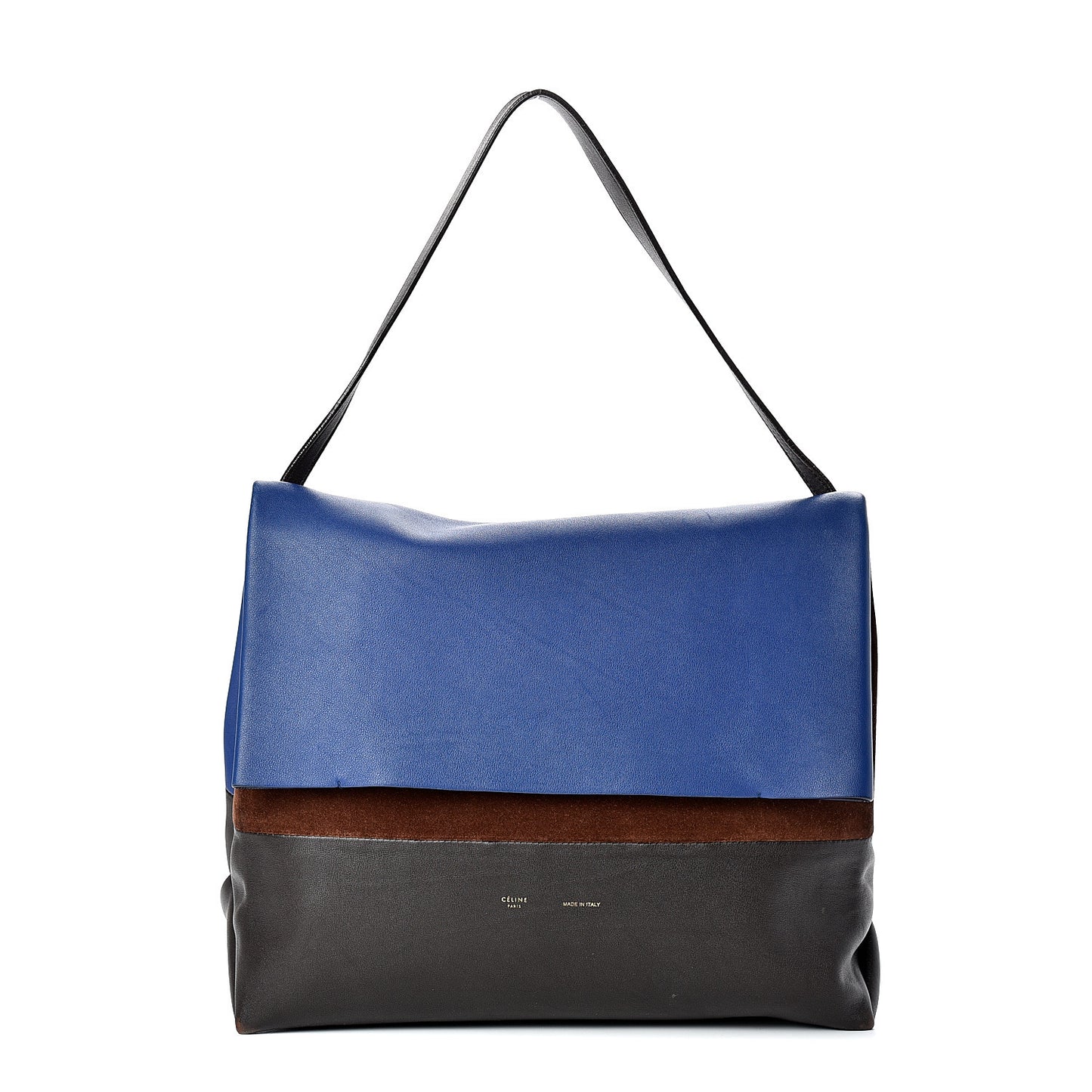 Calfskin Suede All Soft Shoulder Bag Indigo