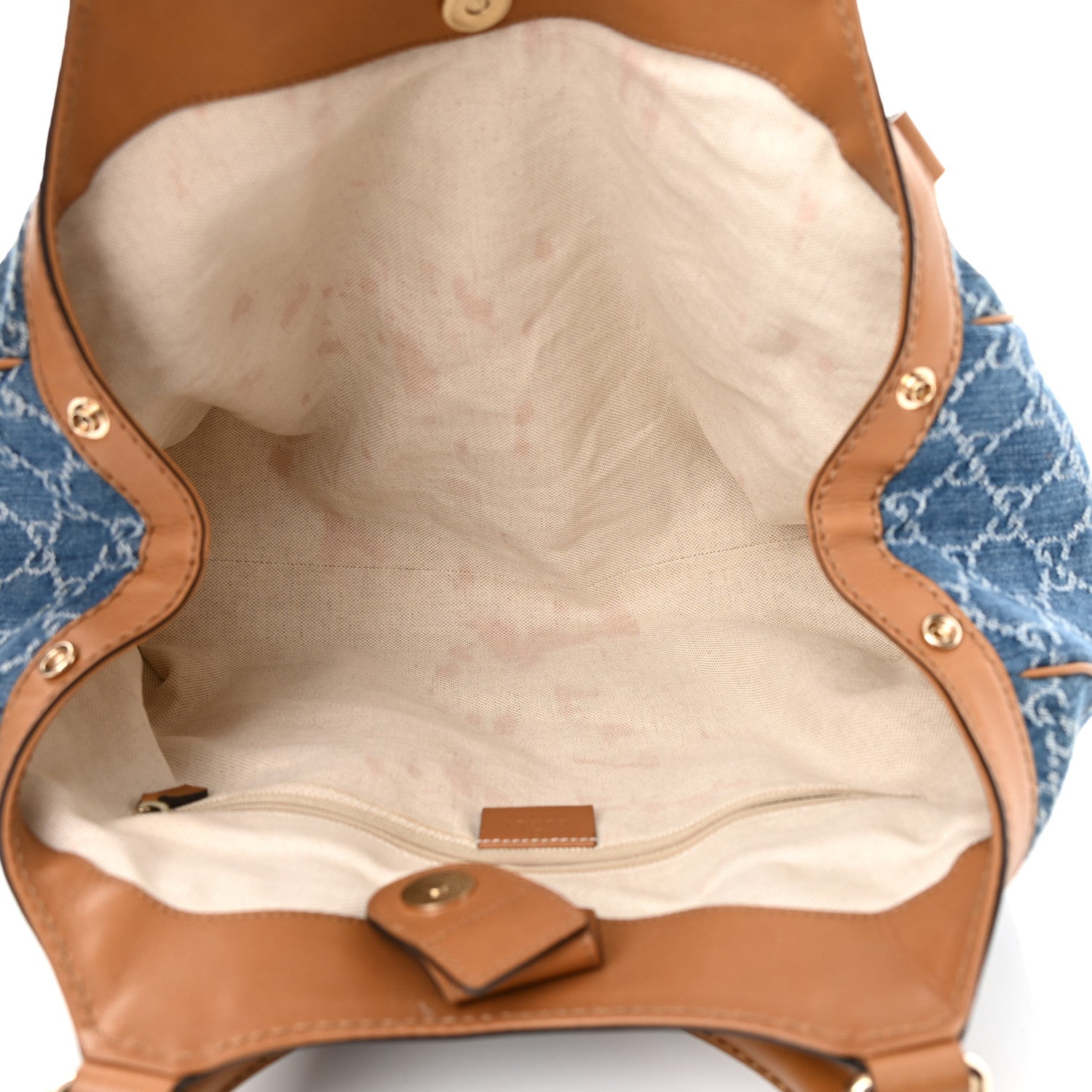 Gucci Denim Monogram Medium Sukey Tote Blue 5 of 19