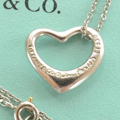 Tiffany Platinum Diamond Elsa Peretti Open Heart Pendant Necklace 4 of 4