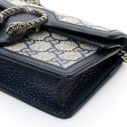Gucci GG Supreme Monogram Textured Dollar Calfskin Super Mini Dionysus Shoulder Bag Beige Blue 10 of 11