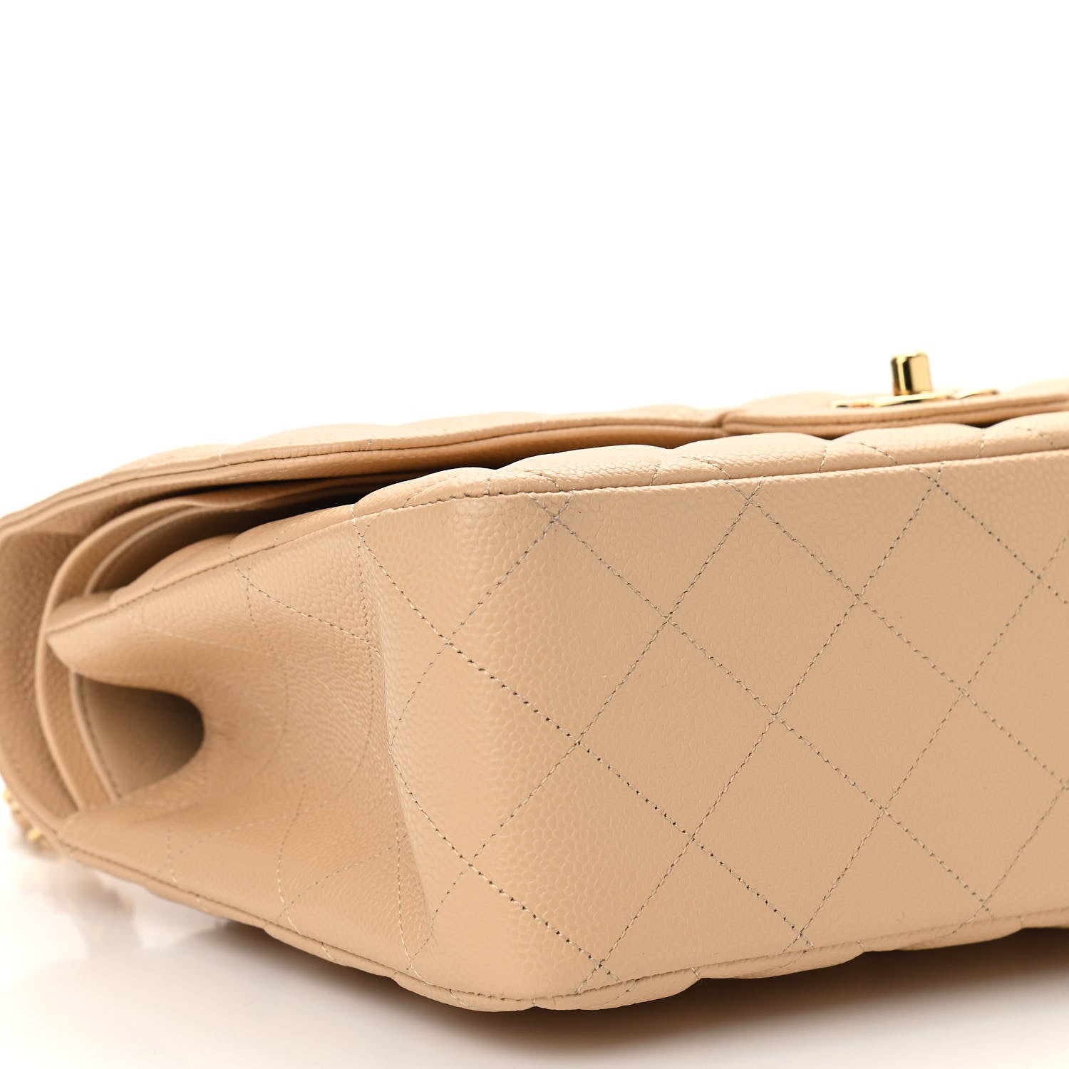 Chanel Caviar Quilted Jumbo Double Flap Light Beige 9 of 11