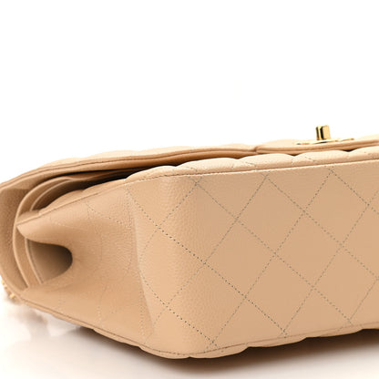 Chanel Caviar Quilted Jumbo Double Flap Light Beige 9 of 11