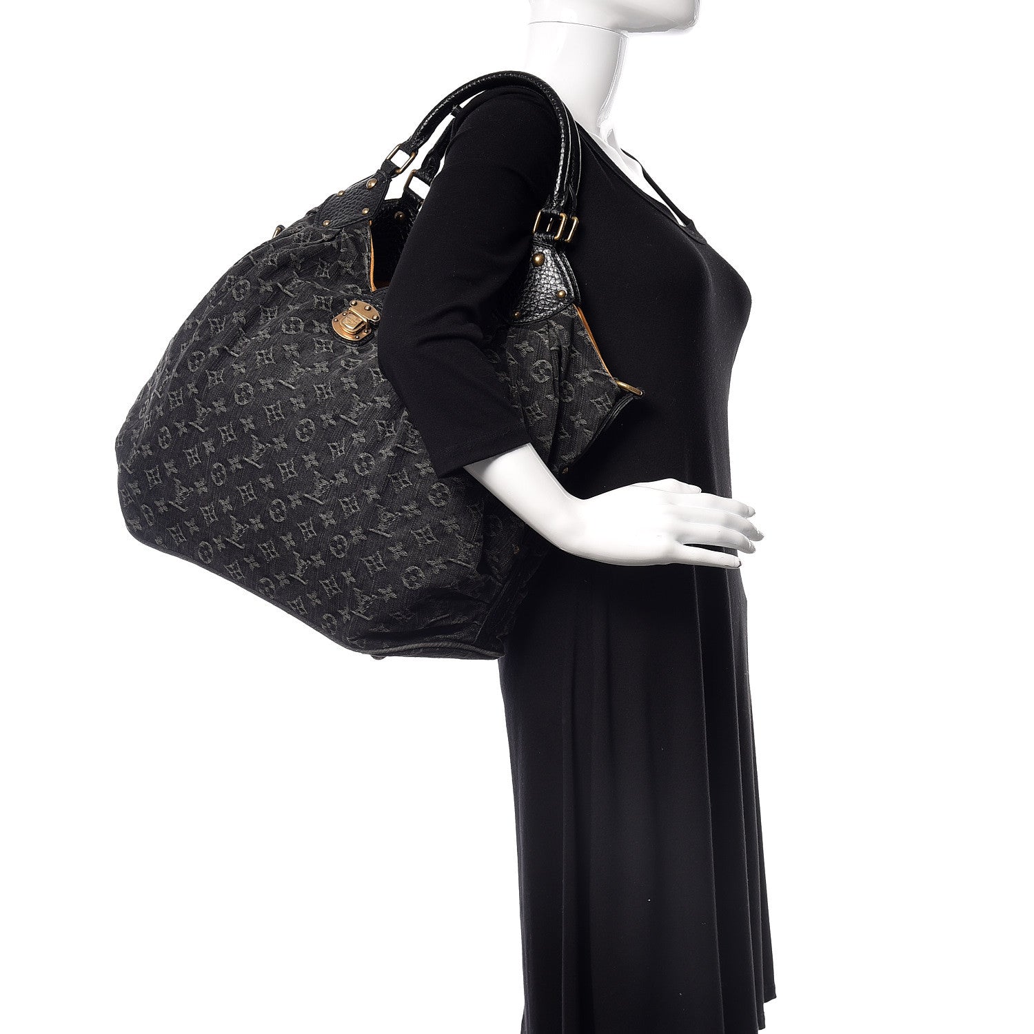 Louis Vuitton Denim Mahina XL Black 2 of 8