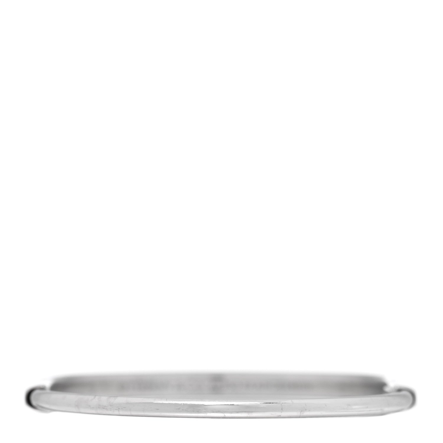 Tiffany 18K White Gold Tiffany Narrow Lock Bangle Bracelet 2 of 4